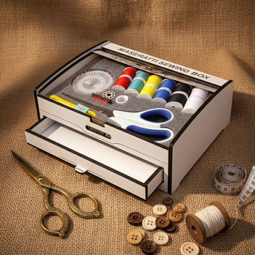 جعبه نخ و سوزن + ابزار خیاطی