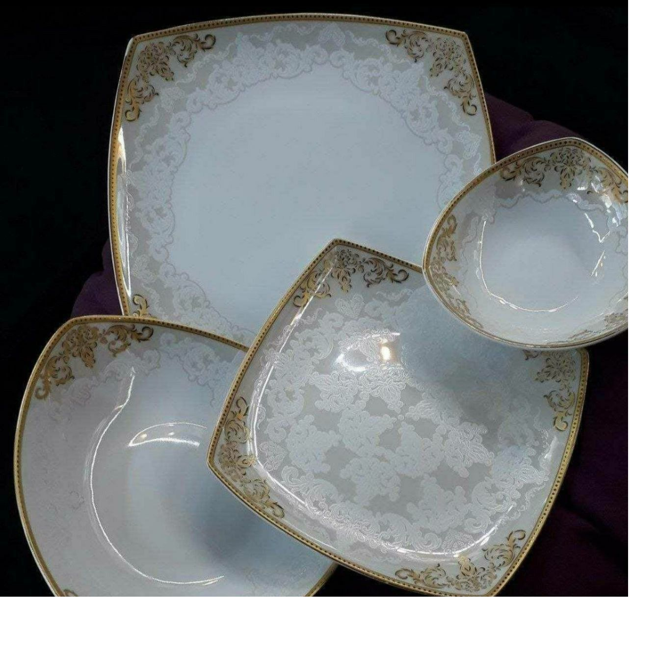 چینی پردیس طرح دلوین طلایی 105 پارچه